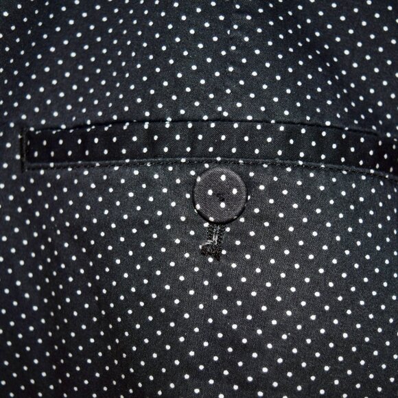 Talbots Size 12 | Black White Micro Dot Swiss Dot Ankle Crop Pants | Career - Picture 3 of 6